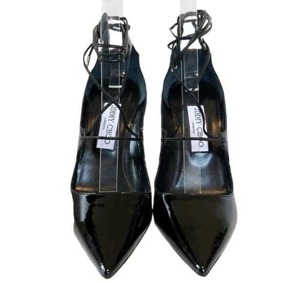 Jimmy Choo Vita 100 Black Patent Leather Pointed Toe High Heel Pump EU 39 - Picture 3 of 11
